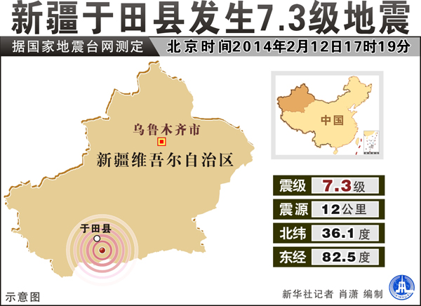 （图表）[地震]新疆于田县发生7.3级地震