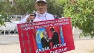 KAZAKİSTAN POLİSİ ÇİN’İN  YAYILMACILIĞINA KARŞI GÖSTERİ YAPANLARI   GÖZALTINA ALDI